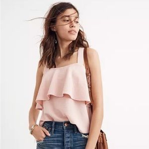 Madewell Texture & Thread Tiered Tank in Black